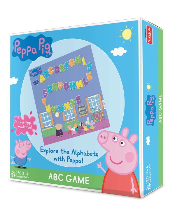 Funskool Games for Adult Peppa Pig - ABC Game, Educational Game, Counting, Letter Recognition and Matching Skills, 1-4 Players, 3 and above