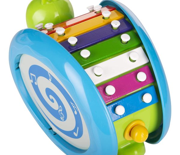 Giggles Funskool Giggles, 3 In 1 Pull Along Musical Snail, Xylophone, Drum And Walking, Pull Along, Preschool Toys, 12 Months & Above, Infant, Multicolour - Image 7