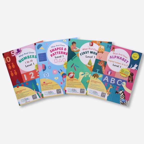 Navneet Wipe and Clean School readiness activity books - set of 4 - Alphabet A to Z, Numbers 1 to 10, First Words, Shapes & Patterns- Writing - Reusable Practice Books Level 1 - Image 10