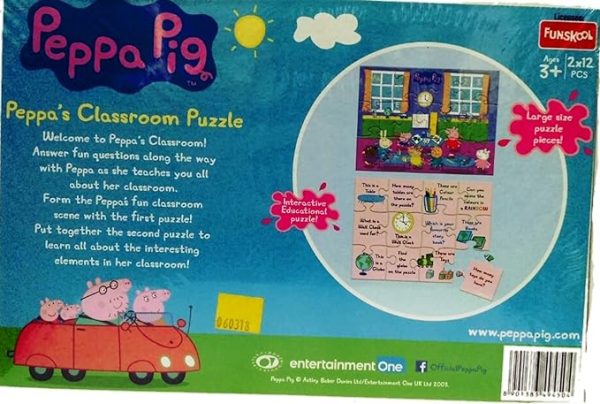 Funskool-Peppa Pig Classroom 2In1,Educational,2x12 Pieces,Puzzle,for 3 Year Old Kids and Above,Toy - Image 2