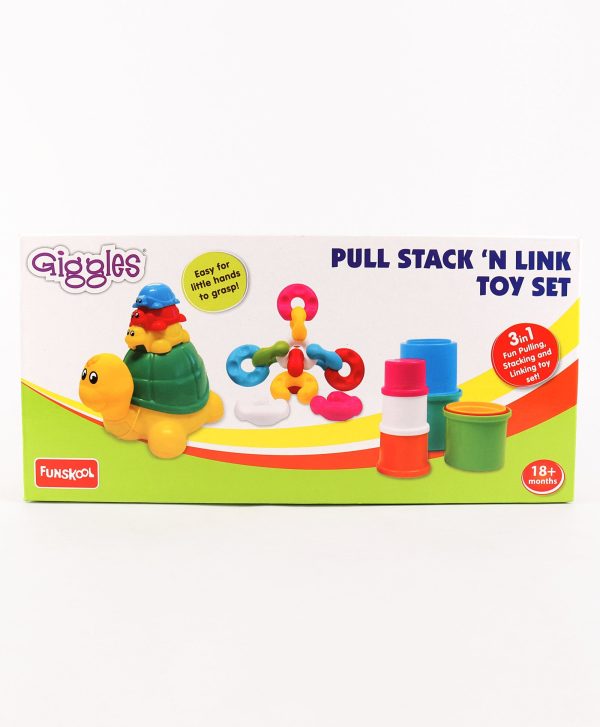 Funskool Giggles Pull Stack N Link Toy Set - Multicolour