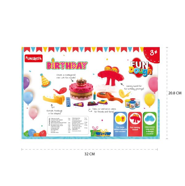 Funskool Fundough Playset Birthday Party, Food Themed playset, Multicolour, Dough, Toy, Shaping, Sculpting, 3 Years and Above - Image 4