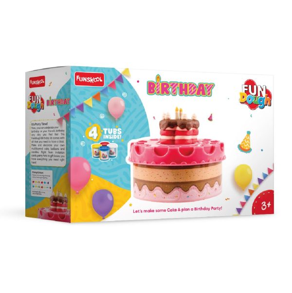 Funskool Fundough Playset Birthday Party, Food Themed playset, Multicolour, Dough, Toy, Shaping, Sculpting, 3 Years and Above - Image 3